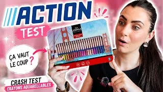 Miniature : CRASH-TEST : Crayons aquarellables Action : ça vaut vraiment le coup ? #action #scrapbooking 