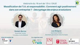 Miniature : Webinaire : Massification de l'IA et responsabilité : comment agir positivement dans son entreprise?