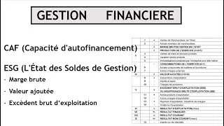 Miniature : Gestion financière (Exercice complet et détaillé sur le calcul de la CAF & ESG)