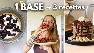 Miniature : 3 petits déjeuners gourmands & équilibrés avec UNE SEULE base (meal prep)
