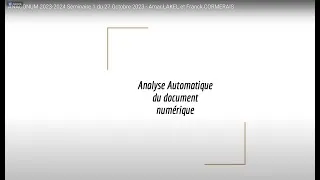 Miniature : ANACONUM 2023-2024 Séminaire 1 du 27 Octobre 2023 - Amar LAKEL et Franck CORMERAIS