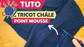 Miniature : Tuto tricot : châle point mousse #tricot #tutotricot 