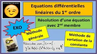 Miniature : Équations différentielles linéaires d'ordre 1 - Exo avec la méthode de variation de la constante
