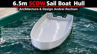 Miniature : 3D Printed Scale Model SCOW Sail  Boat Hull  Architecture & Design Andrei Rochian