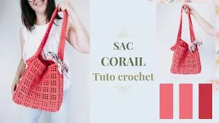 Miniature : Sac Corail au crochet facile 🩷 Grand tote bag ajouré - Tutoriel pas à pas ⭐