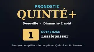 Miniature : Pronostic Quinté+ — Dimanche 2 août 2026 — Deauville (Analyse complète)