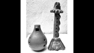 Miniature : "sauter par dessus la lune" [duo flûtes en terre cuite]