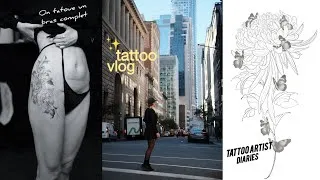 Miniature : UNE SEMAINE DANS MA VIE DE TATOUEUSE, dessin, tattoo, projet bras complet ✨ #tatouage