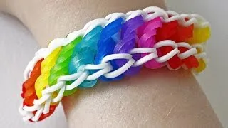 Miniature : TUTO : bracelet élastique torsadé rotini arc en ciel - Rainbow Loom (en Français)