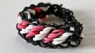 Miniature : TUTO : bracelet élastique torsadé rotini bicolore - Rainbow Loom (en Français)