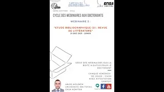 Miniature : Webinaire 2 : Revue de littérature Systématique avec Zotero & NVIVO - Partie 2