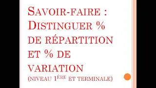 Miniature : SES - Révision des savoir-faire - Distinguer % de répartition et % d'évolution (1ère et terminale)