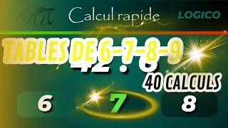 Miniature : 💥CALCUL MENTAL FACILE NIVEAU PRIMAIRE - TABLES x6 x7 x8 x9 🔢 #maths #calculmental #mathsfacile