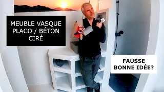 Miniature : Meuble vasque placo en béton ciré