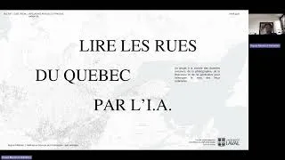 Miniature : Anjara Mamisoa Rafidison - Lire les rues du Québec par l'I.A.