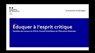 Miniature : Éduquer à l'esprit critique