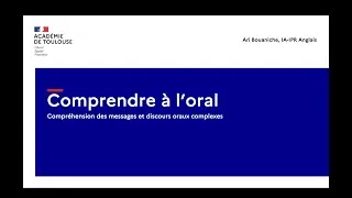 Miniature : Comprendre à l'oral