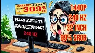 Miniature : Titan ARMY C32C1S Ecran Gaming 32" 1440P 240Hz :  Avis, TEST & UNBOXING