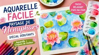 Miniature : Des nénuphars faciles à l'aquarelle et aux crayons de couleur