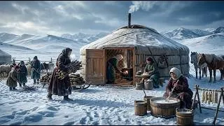 Miniature : La Vie Quotidienne D'une Famille Mongole Par –50°C Au Cœur Des Immenses Steppes Gelées