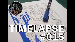 Miniature : TIMELAPSE #015 // Space Skull . Original Drawing // LwK Lografic