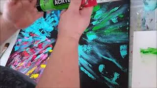 Miniature : Peinture facile mixte art abstrait