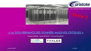 Miniature : La gouvernance des données massives critiques  - après midi