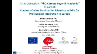 Miniature : Panel discussion "PhD Careers beyond Academia" [ABG-Euraxess online seminar for exiled researchers]