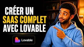 Miniature : Je crée un SaaS Complet avec Lovable + Supabase (Sans coder 🤯)🚀!  #ia #saas #lovable #nocode