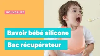 Miniature : Bavoir bébé couture : c'est fini ! Place au Bavoir en silicone ultra doux avec bac récupérateur