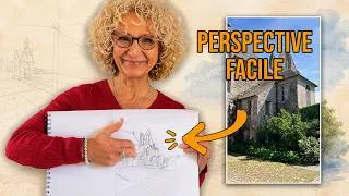 Miniature : Apprendre la perspective à 2 points de fuite avec un croquis de l’Abbaye de Beauport