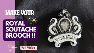 Miniature : DIY Soutache crown brooch 👑.Discover soutache cord embroidery | Broche en Soutache 