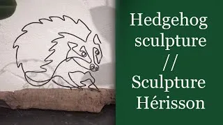 Miniature : Wire Sculpture Hedgehog/ Wood and Metal