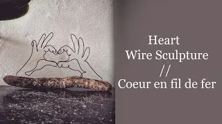Miniature : Heart Wire Sculpture/Metal And Wood