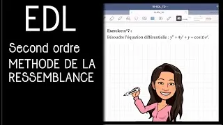Miniature : Correction TD16 exercice7 : EDL second ordre à coefficients constants, méthode de la ressemblance