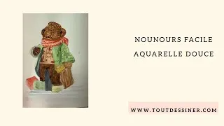 Miniature : Nounours à l’aquarelle – Pas à pas facile et relaxant (débutant)
