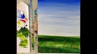 Miniature : Peindre un champ fleuri à l'acrylique 🌸  Peinture débutant et facile