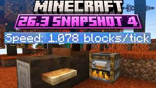 Miniature : Minecraft 26.3 Snapshot 4 : Nerf Coussins? Vitesse Joueur !