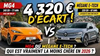 Miniature : MG4 vs Mégane E-Tech : la Renault est-elle vraiment moins chère en 2026 ?