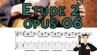 Miniature : Fernando Sor - Etude 02 Opus 06 Andante Allegro - Tuto