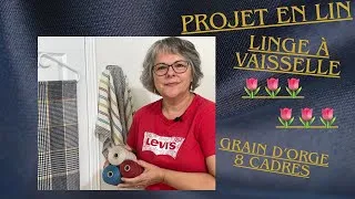 Miniature : Tissage au métier- Linge à vaisselle en lin🌷