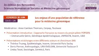 Miniature : Rencontres SHS et médecine génomique 2023 - Les enjeux d'une population de référence