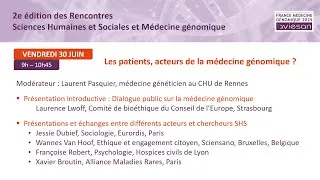 Miniature : Rencontres SHS et médecine génomique 2023 - Les patients, acteurs de la médecine génomique ?