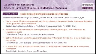 Miniature : Rencontres SHS et médecine génomique 2023 - Session de communications orales sélectionnées