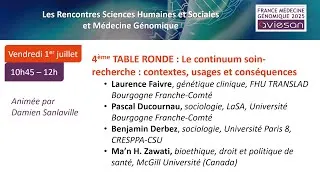 Miniature : Rencontres SHS et médecine génomique 2022 - 4ème table ronde et synthèse de l'évènement