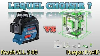 Miniature : Bosch GLL 3-80 vs Huepar Pro 4D : Quel niveau laser choisir ?