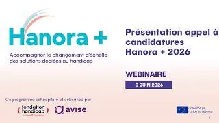Miniature : Présentation de l'appel à projets Hanora+ 2026