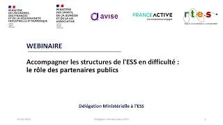 Miniature : Accompagner les structures de l'ESS en difficulté : le rôle des partenaires publics