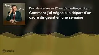 Miniature : Comment j’ai négocié le départ d’un cadre dirigeant en une semaine