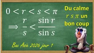 Miniature : Comparaison de quotients par une étude de fonctions trigonométriques - d'après bac 2026 Asie jour 1